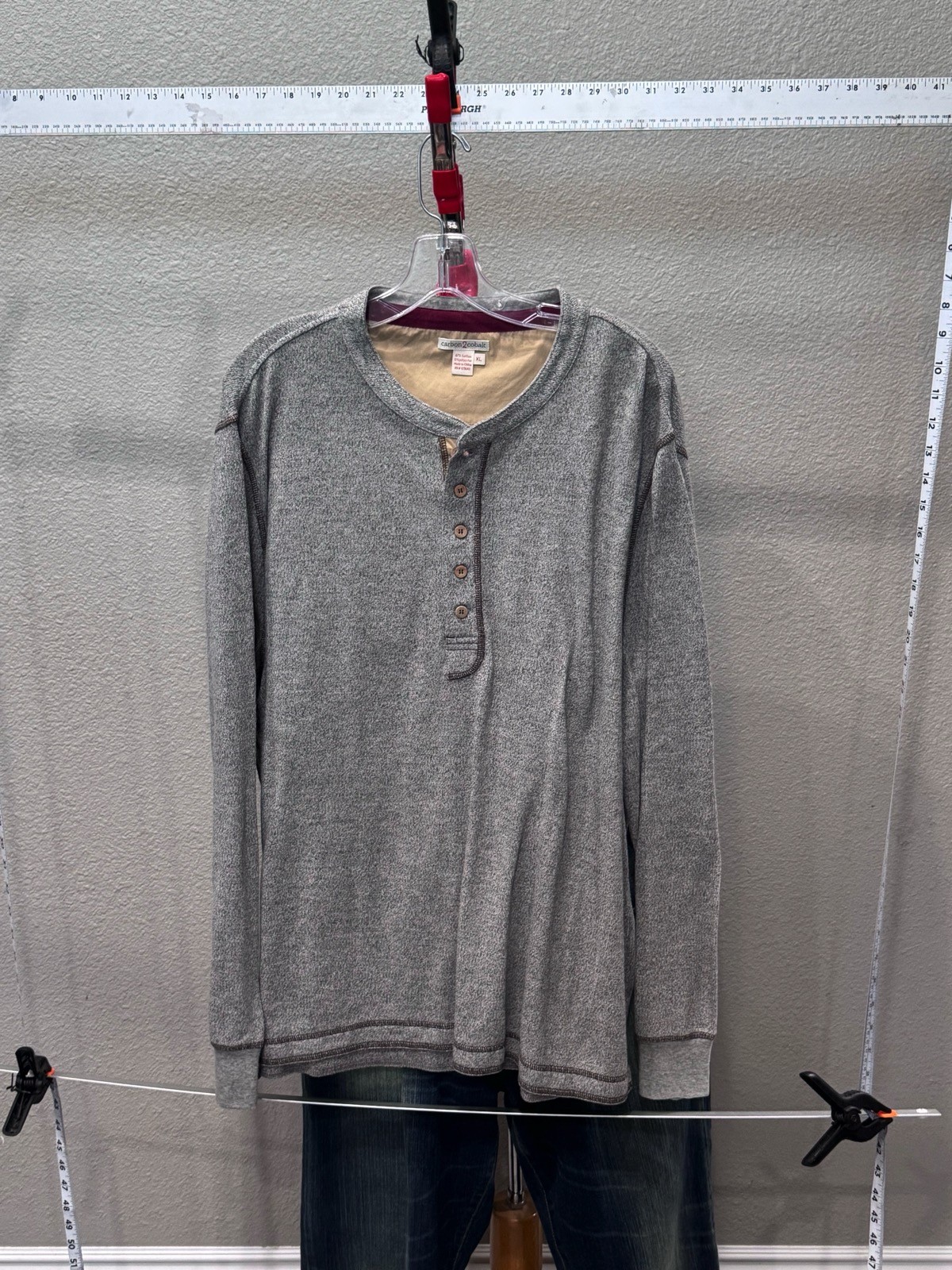 Carbon 2 Cobalt Unique Button SWEATER Shirt XL Extra Large gallery