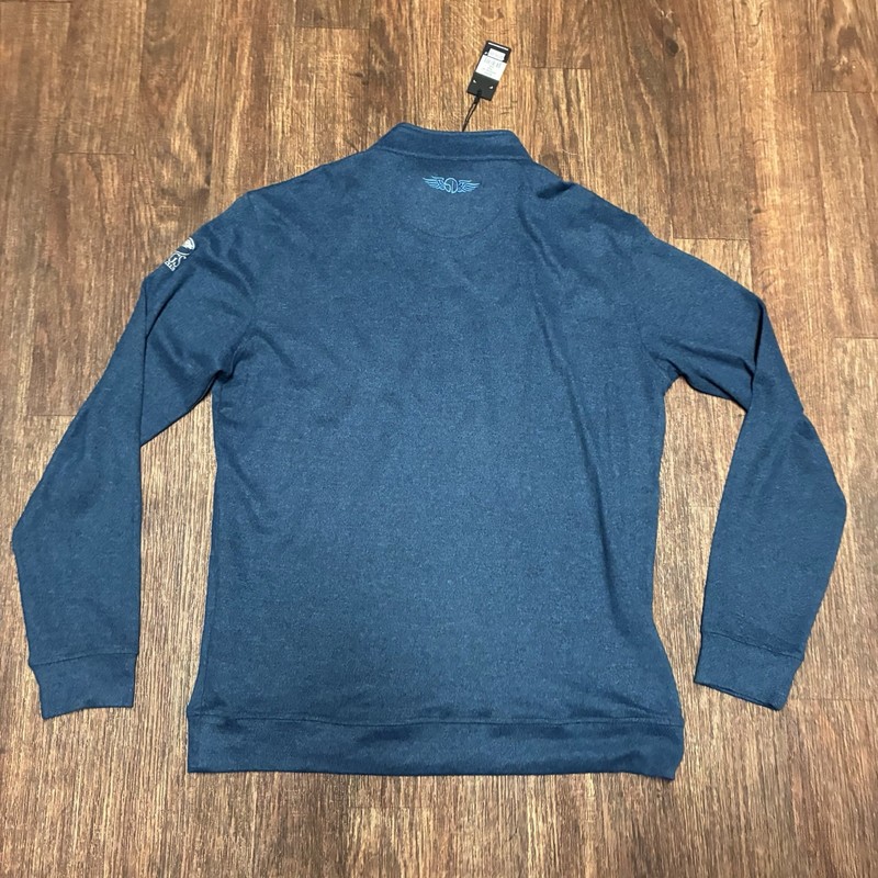 Straight Down Edmonton Mens 2XL Indigo Blue 1/4 Zip Golf Pullover Classy NWT gallery
