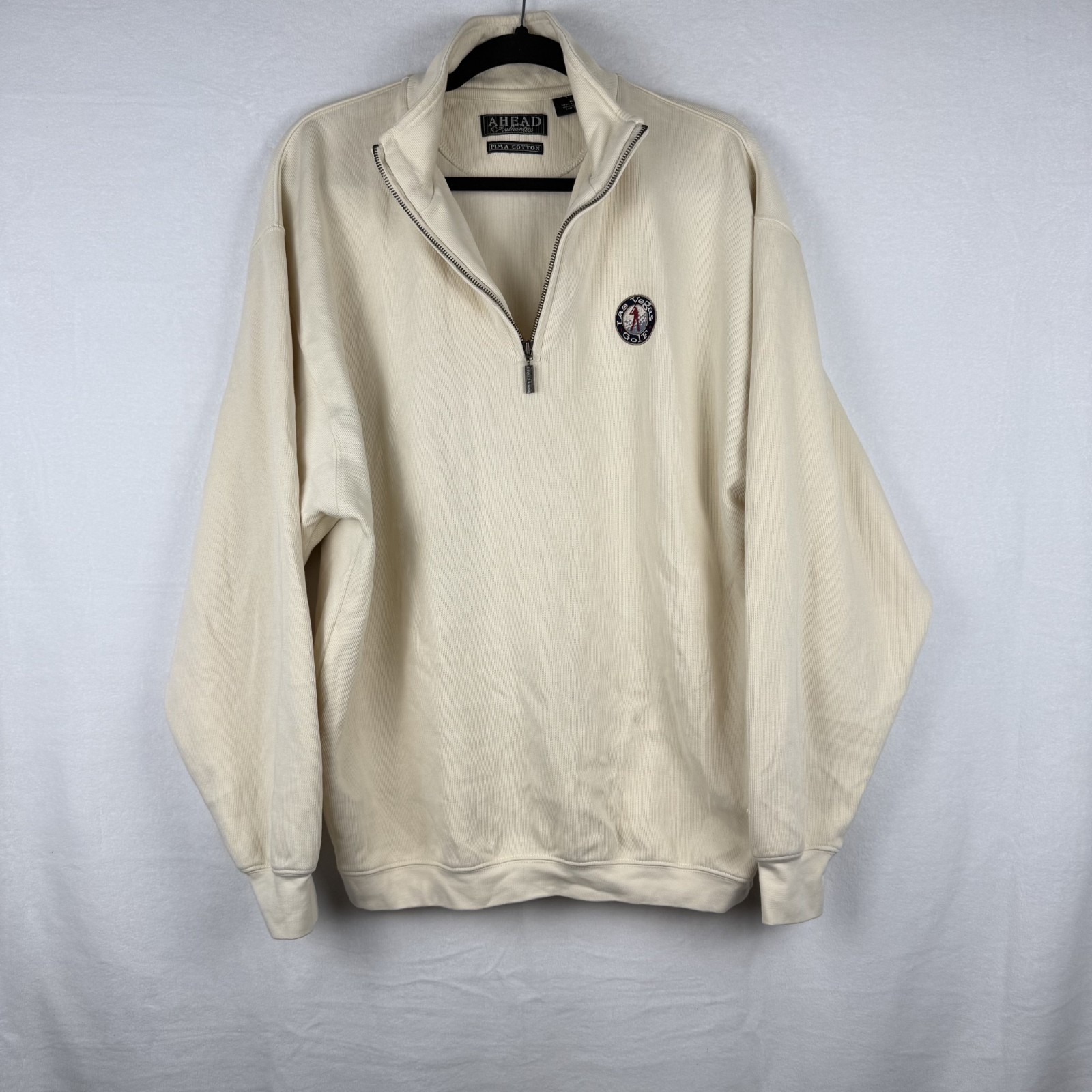 Ahead Authentics Golf Pullover, 1/4 Zip, Cotton, Las Vegas Golf, Size M, Mens gallery