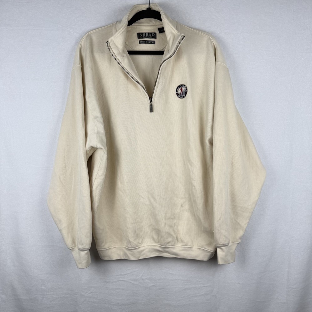 Ahead Authentics Golf Pullover, 1/4 Zip, Cotton, Las Vegas Golf, Size M, Mens