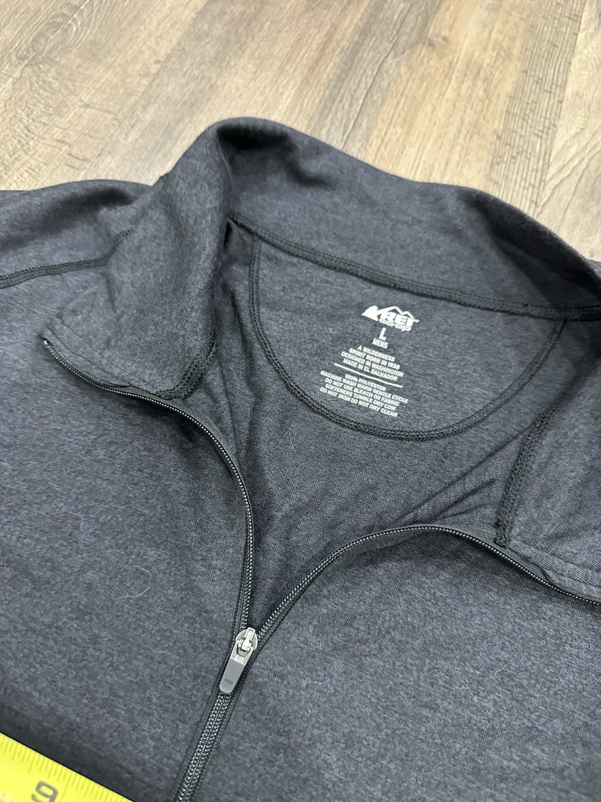 REI Co-op Quarter Zip Lightweight Pullover Mens Large Dark Gray Hiking Shirt Top gallery