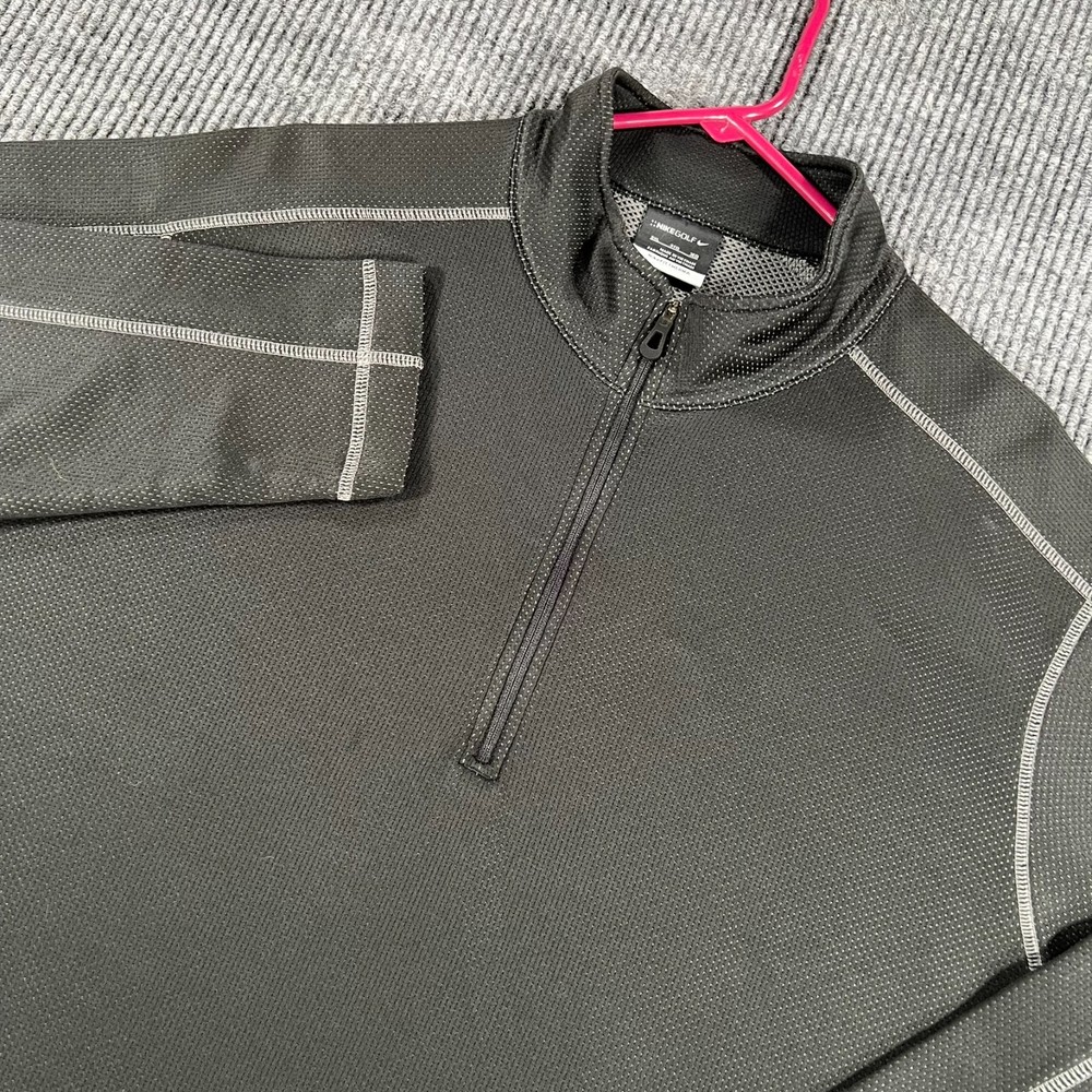 Nike Golf Pullover Sweatshirt Mens 3XL Black Long Sleeve 1/4 Zip Mock Neck