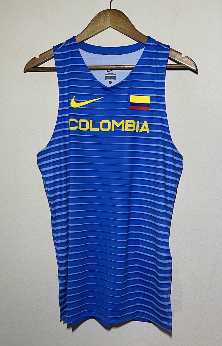 Nike Pro Elite Columbia Blue Track Singlet Mens Small Made In USA CI8807-403 gallery