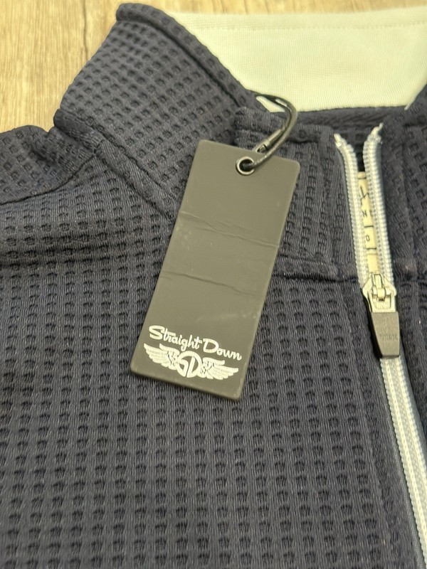 Straight Down Mens Optic 1/4 Zip Golf Pullover Size Large Indigo Blue Logo NEW! gallery