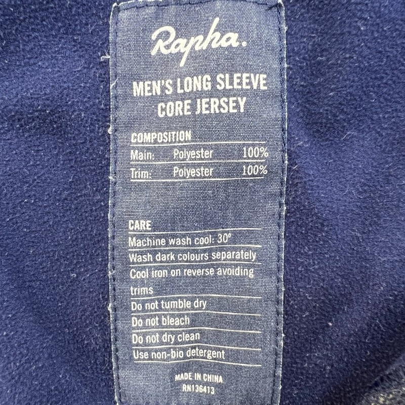 Rapha Men's Long Sleeve Core Micro Fleece Lined Jersey Full Zip Navy Blue Sz XL gallery