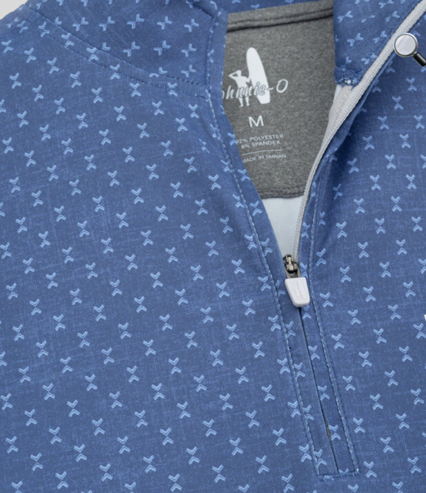 johnnie-O Rizzo Performance 1/4 Zip Pullover Lake Blue Size M $128 NEW! gallery