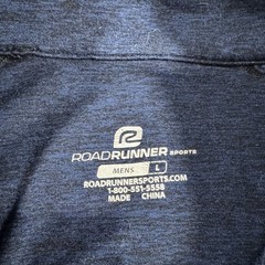Road Runner Sports Activewear Quarter Zip Pullover Shirt Blue Mens Large L