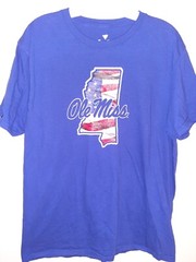 Ole Miss US Flag University of Mississippi Tee, by Fanatics- LRG–NWOT