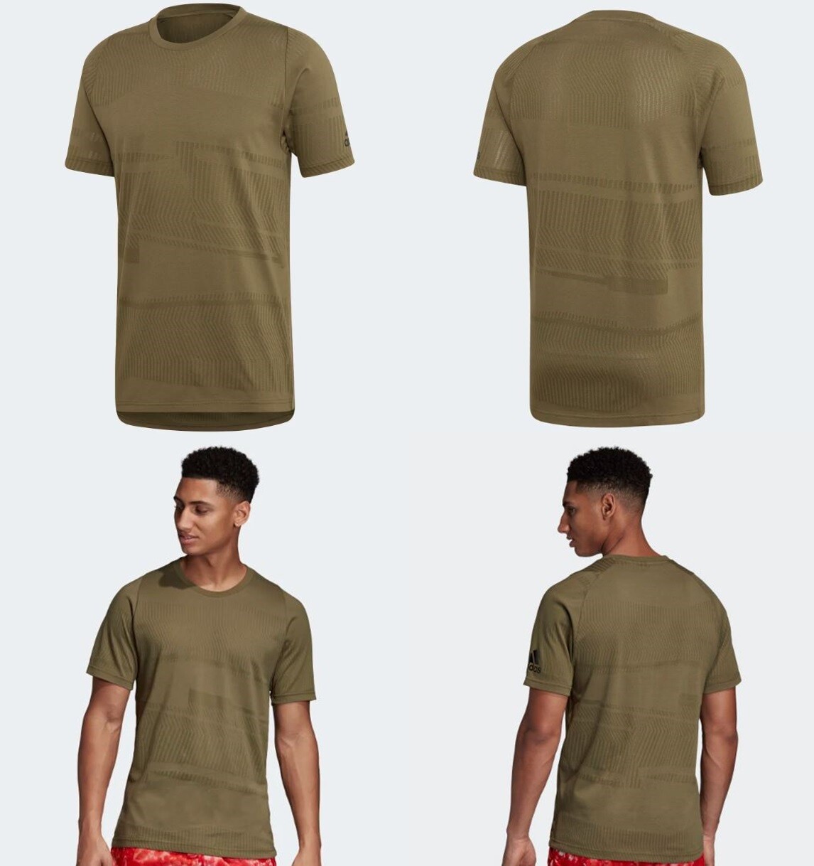 Adidas Athletics ID Jaquard Tee Raw Khaki Size Extra Large XL Mens gallery
