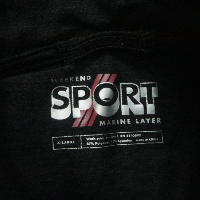 Marine Layer Pullover Mens Extra Large Gray Black Weekend Sport Quarter Zip XL gallery