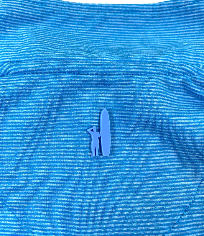 johnnie-O Men's Vaughn 1/4 Zip Course Logo Blue Stripe Pullover Medium gallery