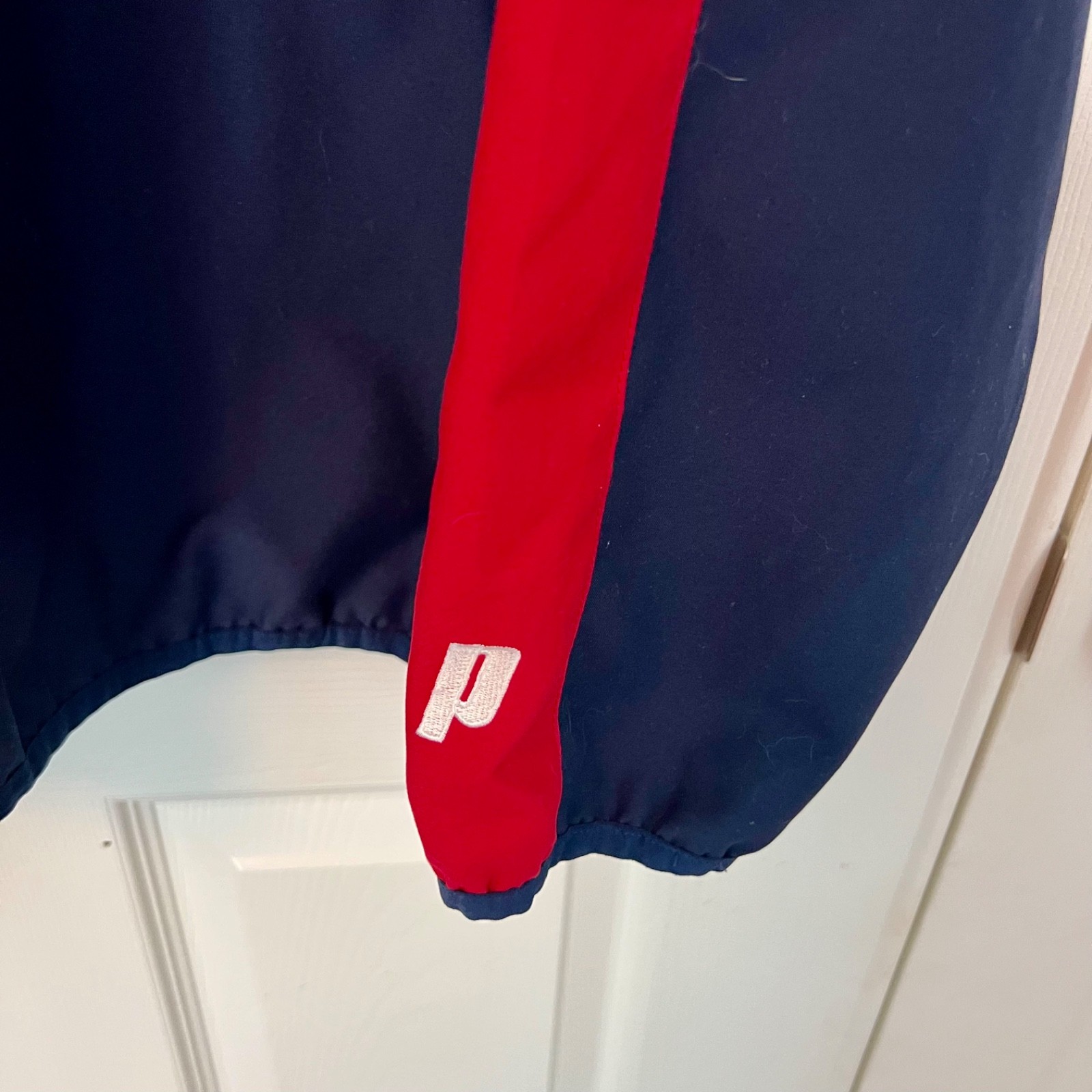 Prince Tennis Red Navy Half Zip Windbreaker Large 90s Retro Tenniscore Sport gallery