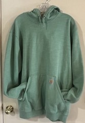 Carhartt Hoodie Sweatshirt Mint Green Men’s L Large Loose Fit Work Wear K288