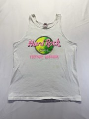 Vintage 90s Hard Rock Cafe Tank Top Shirt Mens Large Casual Oneida USA Made neon