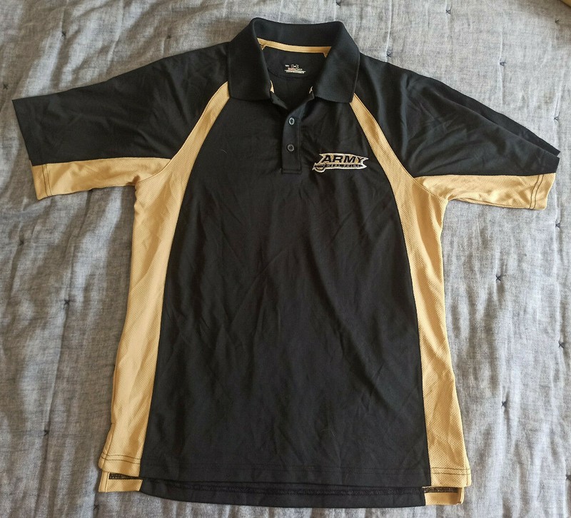 Mens M MEDIUM UNDER ARMOUR HEAT GEAR ARMY WEST POINT COLLARED GOLF SHIRT CADET gallery