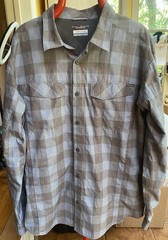 Columbia Mens Long Sleeve Vented Fishing Shirt Omni Shade Sun Protection Blue XL