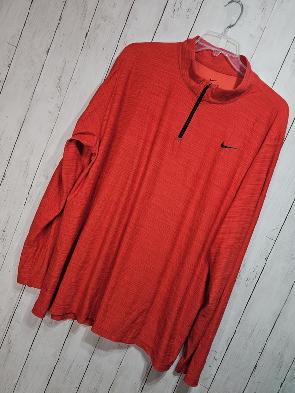 Nike Men's Red Dri-FIT Quarter Zip Pullover Size 3XLT Lightweight Stretch gallery