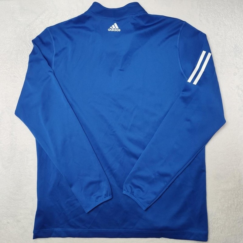 Adidas Shirt Men Large Blue 1/4 Zip Pullover Golf Sideline Soccer Tagless GM4868 gallery