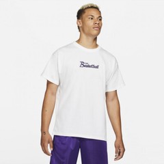 Nike Basketball Heavyweight Cotton Short Sleeve Tee Shirt Top White Mens XL