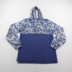 Under Armour Jacket Mens Large Fitted Blue Camo Wind Anorak Pullover 1/4 Zip