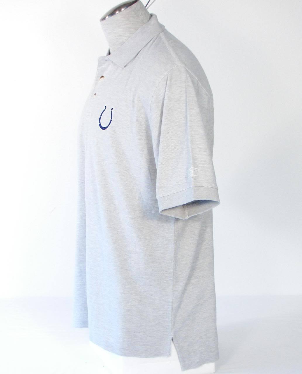 Reebok Play Dry Gray NFL Indianapolis Colts Short Sleeve Polo Shirt Men's NWT gallery