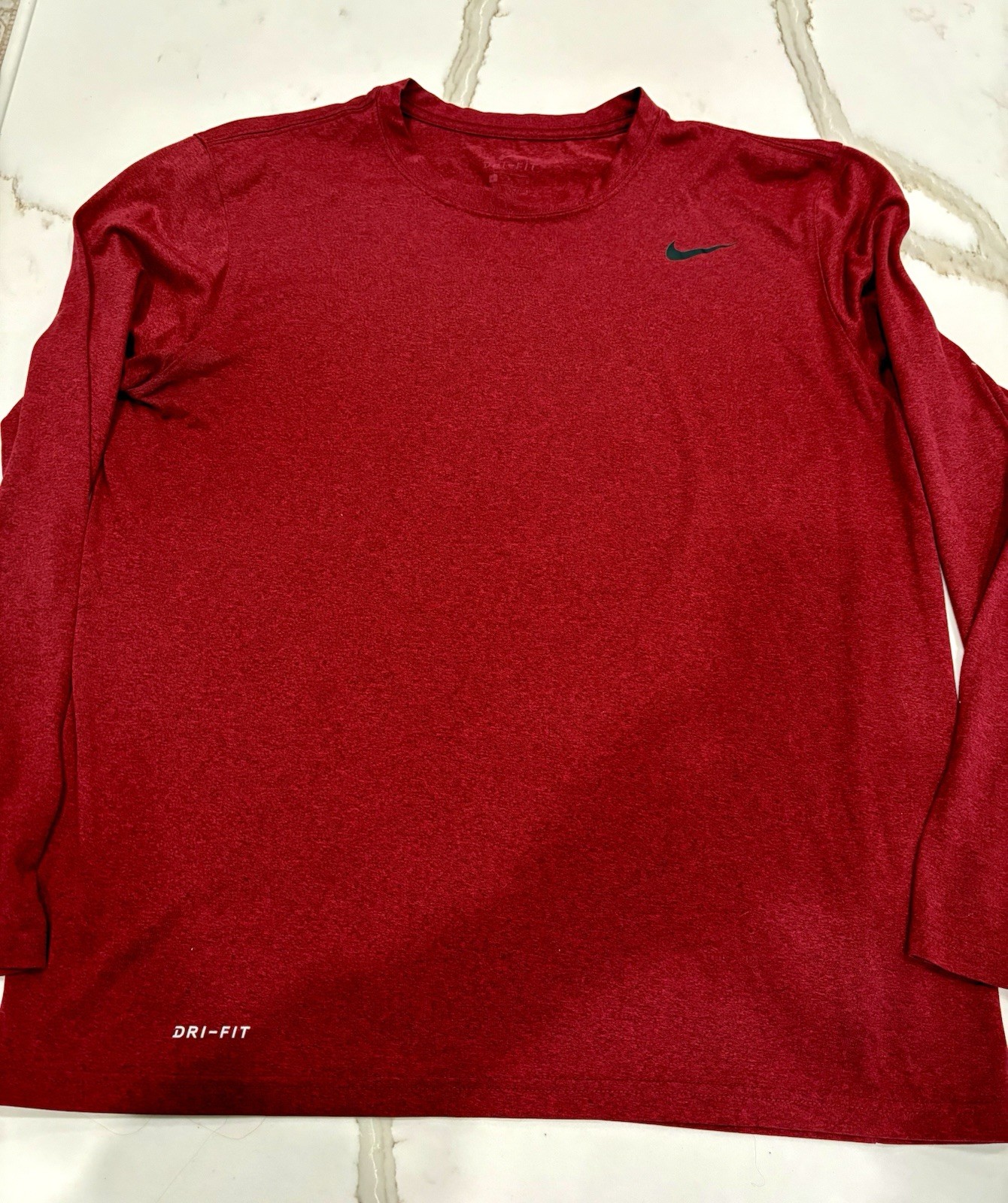 Nike Dri Fit Mens Long Sleeve Athletic Training Shirt Burgundy Size L gallery