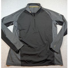 Smartwool Merino Sport 250 Wind 1/2 Zip Pullover Men’s Large Gray Black SW019029