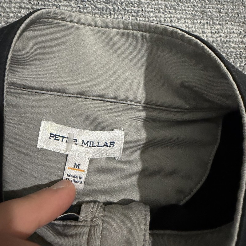 Peter Millar Pullover Mens Medium Black Perth Performance Crown Sport Zip Golfer gallery