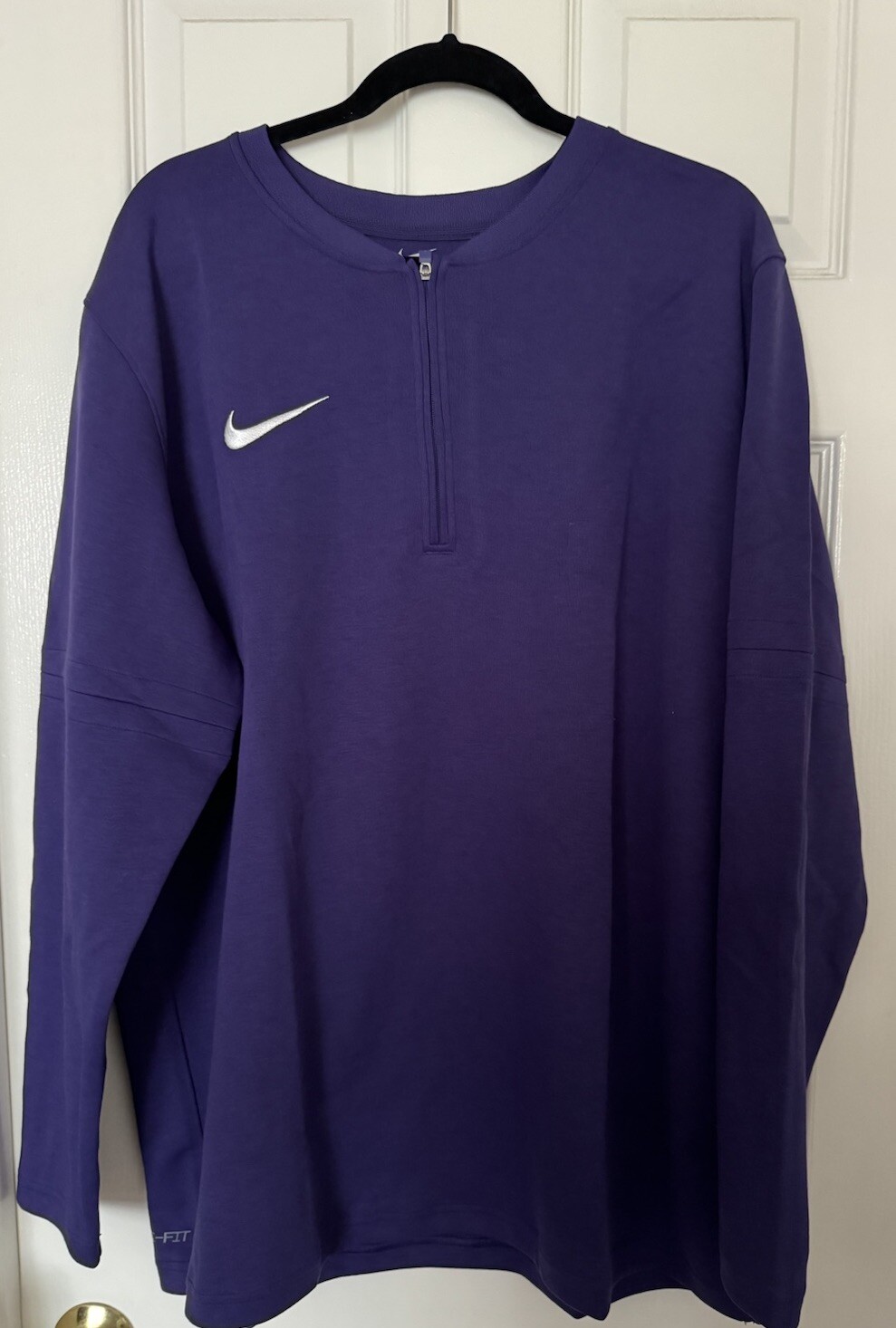Nike Dri-FIT TEAM Men’s XL Long-Sleeve 1/2-Zip Top Purple/White DV6751-566 NEW gallery