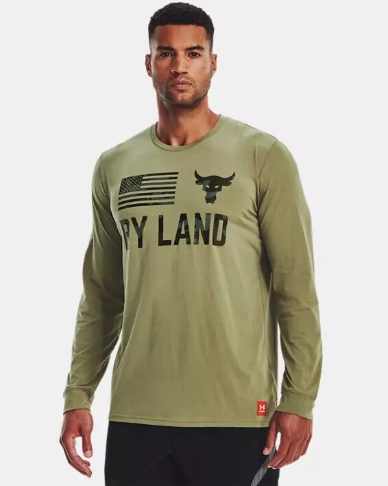 Under Armour Men's Project Rock Veterans Day L/S Shirt Olive Green Medium $70