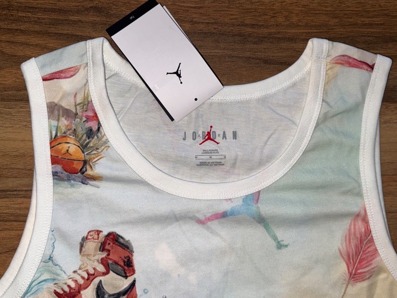 NWT Nike Air Jordan Flight Essentials Jersey Tank Top Flamingo HJ2403 100 M-T gallery