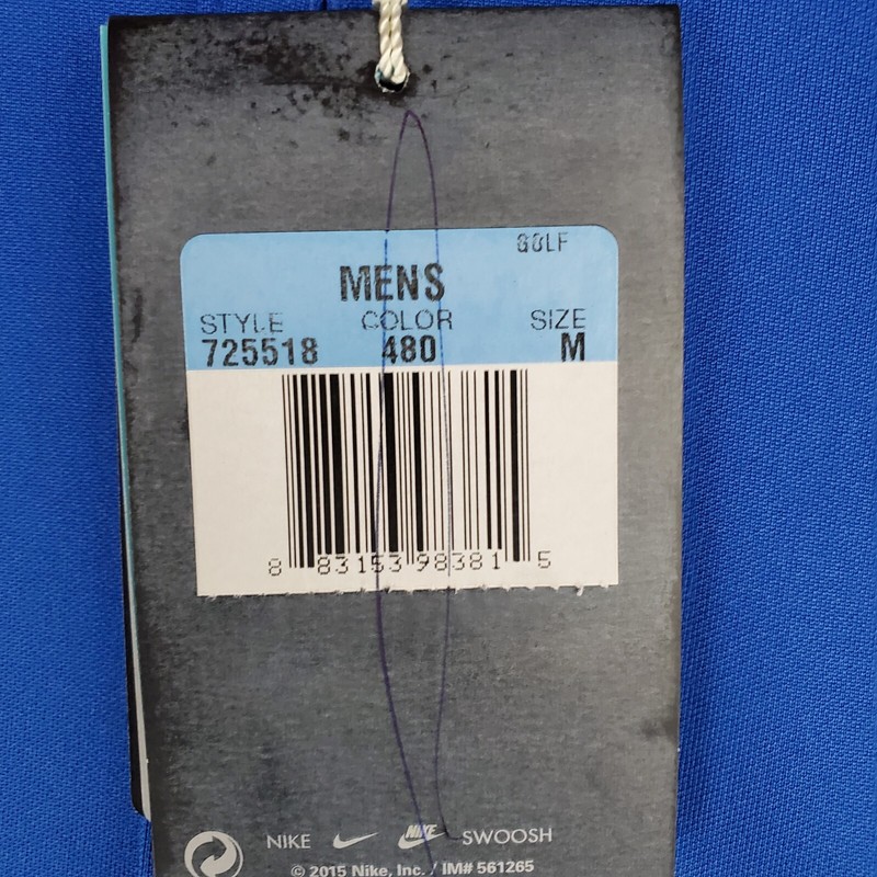 NWT $68 NIKE GOLF Size Medium Mens Polo Shirt Royal Blue Performance New Wicking gallery