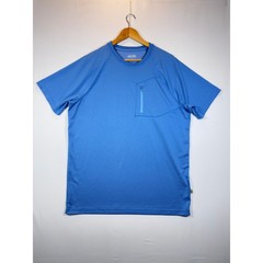 Lake & Trail Mens XL Blue Athletic Shirt Short Sleeve Zip Pocket Performance Tee