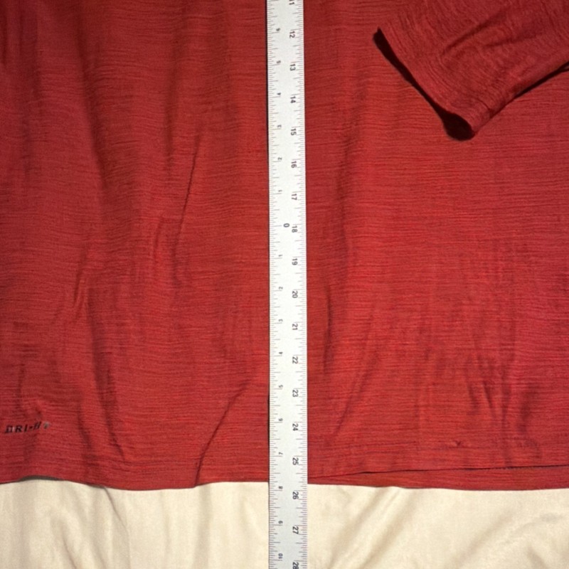 Nike Dri-FIT Red 1/4 Zip Mock Neck Pullover Long Sleeve XL Polyester Men's gallery