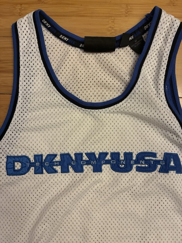 Vintage Y2K DKNY USA Mesh Sport Basketball Jersey Size Men’s Medium gallery