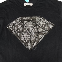 Ring of Fire Men’s Medium Black T-Shirt Raised ￼￼ Diamond Bandanna Graphic