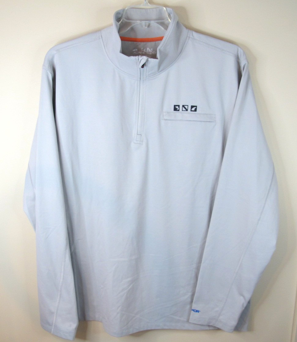 Salt Life SLX Performance 1/4 Zip Pullover Fishing Shirt Men's XXL Uvapor Gray gallery