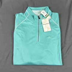 Tommy Bahama Golf Pullover Paradise Isle 1/4 Zip LT Blue Polyester NWT MSRP $118