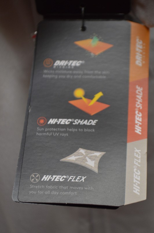 NEW Hi-Tec Shade UPF 50 Quick Dry Men's Crew Cement Heather S/S Shirt Size MED gallery