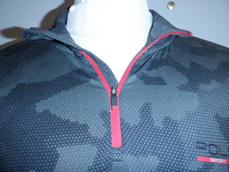 Men's POLO SPORT RALPH LAUREN THERMO VENT Sz S Gray Camo 1/4 Zip Shirt LS Jacket gallery
