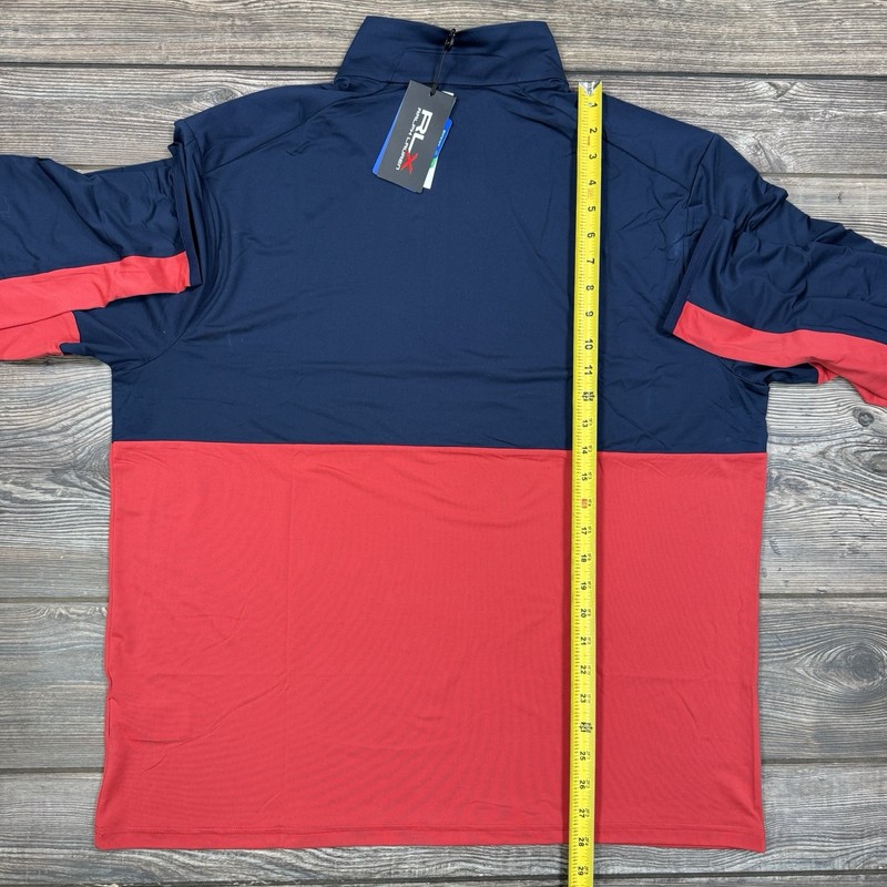 RLX Ralph Lauren Men’s Performance Half-Zip Pullover Navy Red Size XL NWT gallery