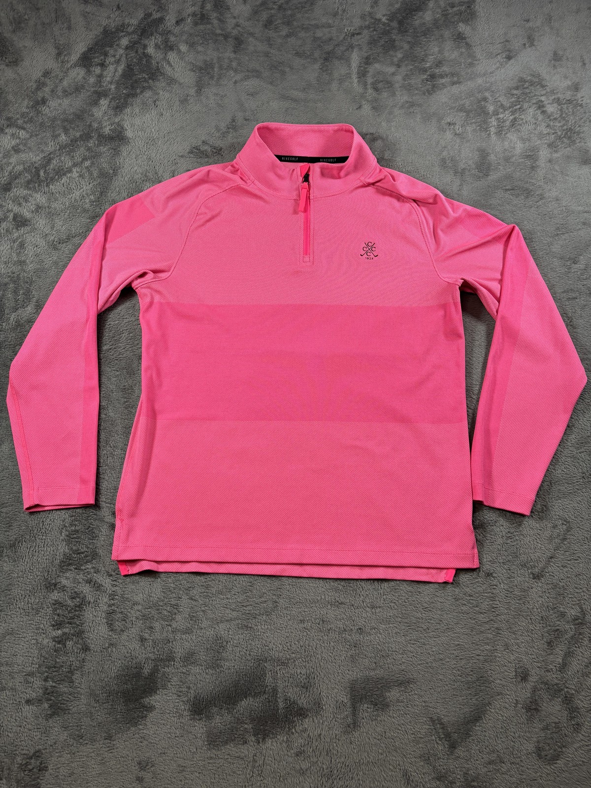 Nike Golf Pullover Shirt Mens Medium Pink Dri-FIT 1/4 Zip Mock Neck CU9828-639 gallery