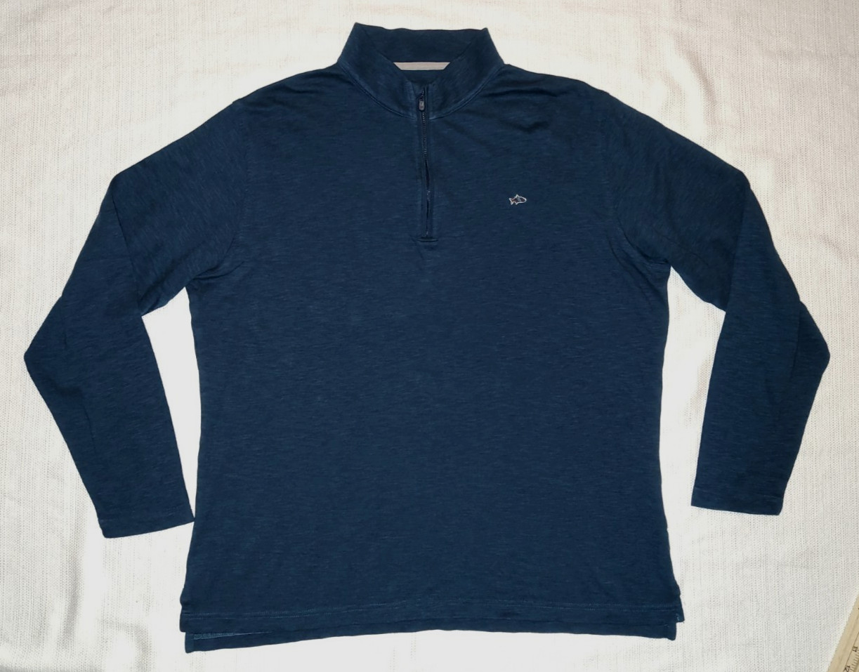 NICE Fish Hippie Men's Long Sleeve 1/4 Zip Pullover Athletic Shirt Blue XL USED gallery