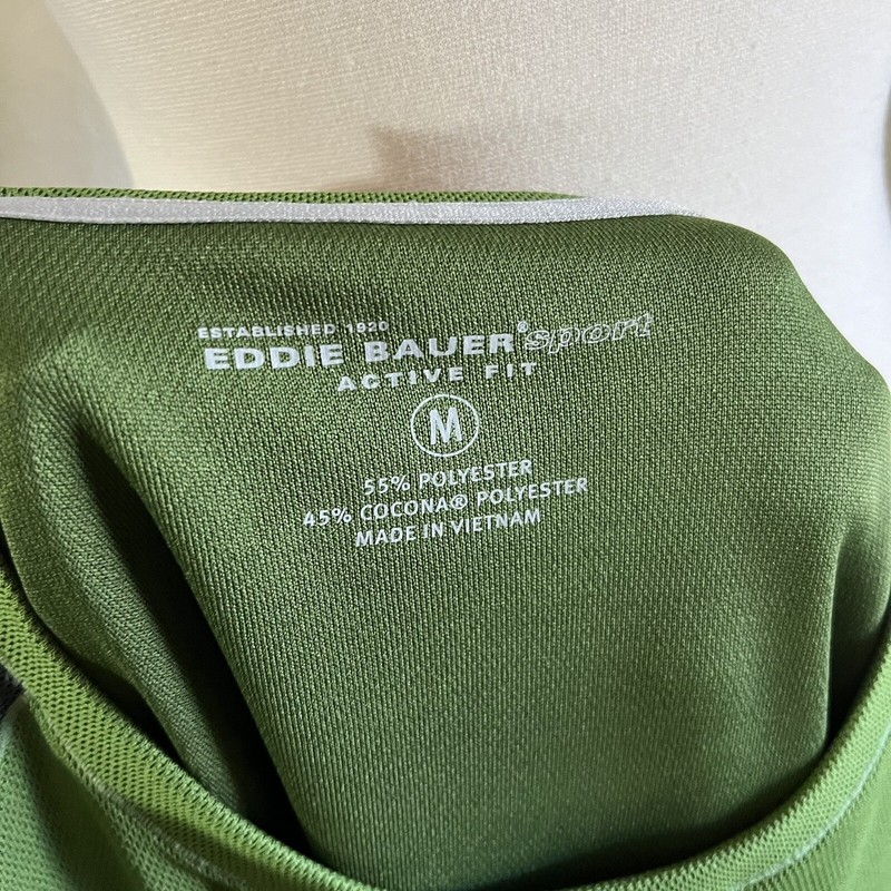 Eddie Bauer Sport Pullover Mens Sz M Active Fit Top Long Sleeve Round Neck Green gallery