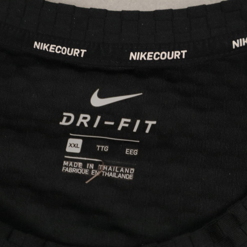 Nike Court Tennis Checkered T-Shirt Men's 2XL Black Stretch Activewear 855279 gallery