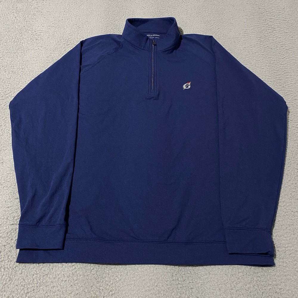 Holderness & Bourne Pullover Mens Large Blue Dry Luxe Performance Tailored Fit