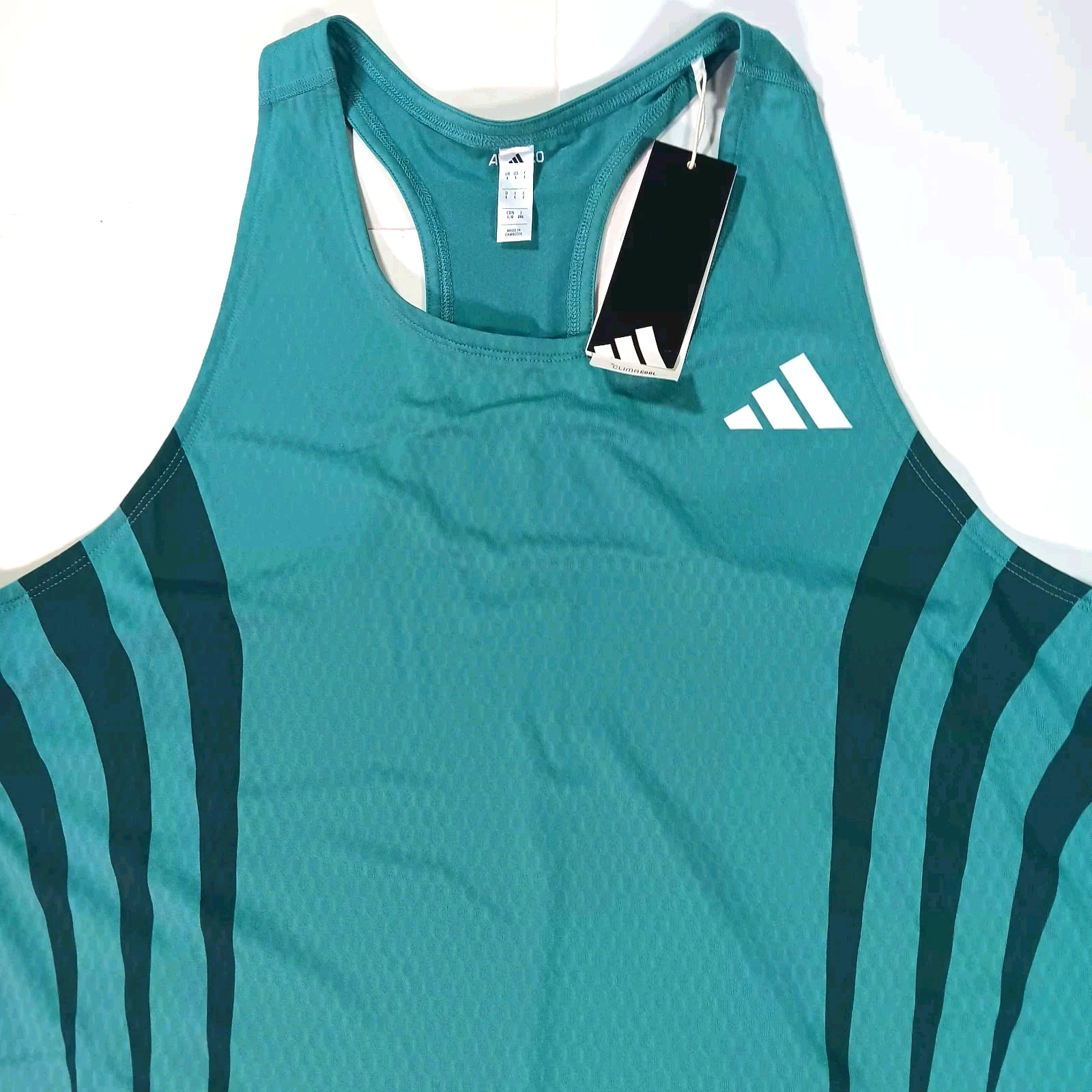 Adidas Adizero Archive Running Singlet Men L/G Powder Teal Tank Top JV9307, New gallery