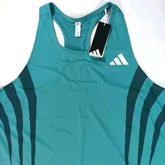 Adidas Adizero Archive Running Singlet Men L/G Powder Teal Tank Top JV9307, New
