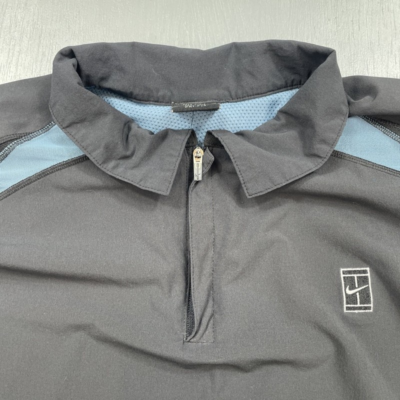 Vintage Nike Court Tennis Polo Shirt Men Large Agassi Challenge Cool Motion Zip gallery