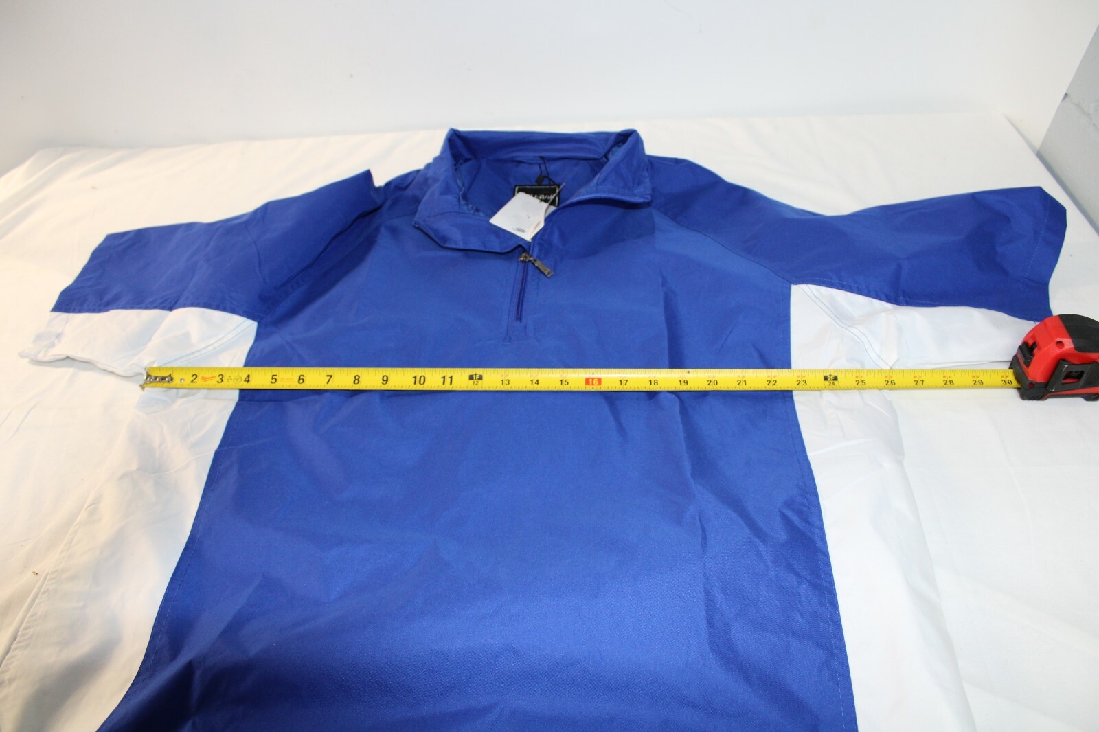 Orlimar Cyclone 1/4 Zip Short Sleeve Wind Shirt Men's Size L Blue/White NWT gallery